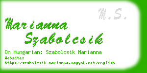 marianna szabolcsik business card